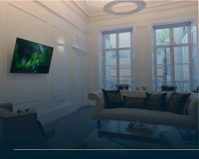 Elegant clinic waiting area for private health assessment London